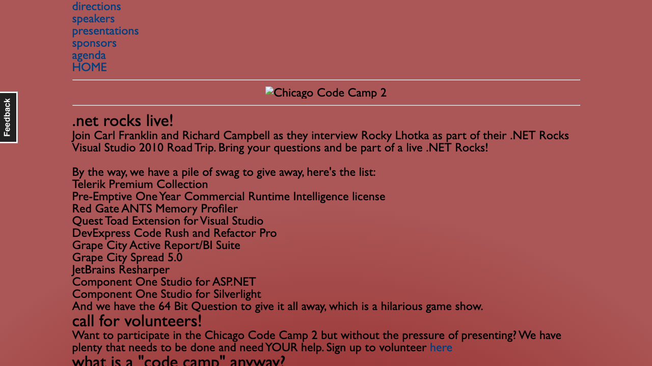 Chicago Code Camp Evolution