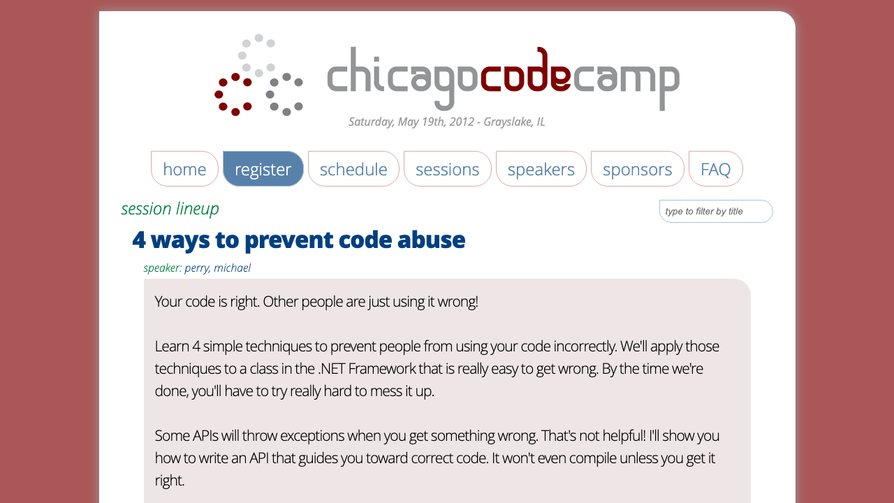 Chicago Code Camp Evolution